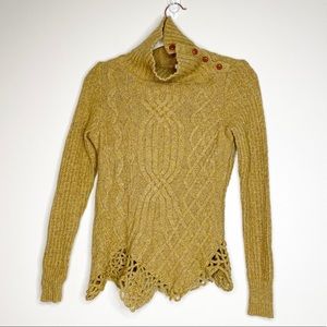 Anthropologie Moth Sweater wit Crochet Detail